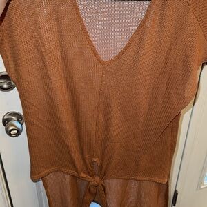 Daytrip Brown Knit Blouse